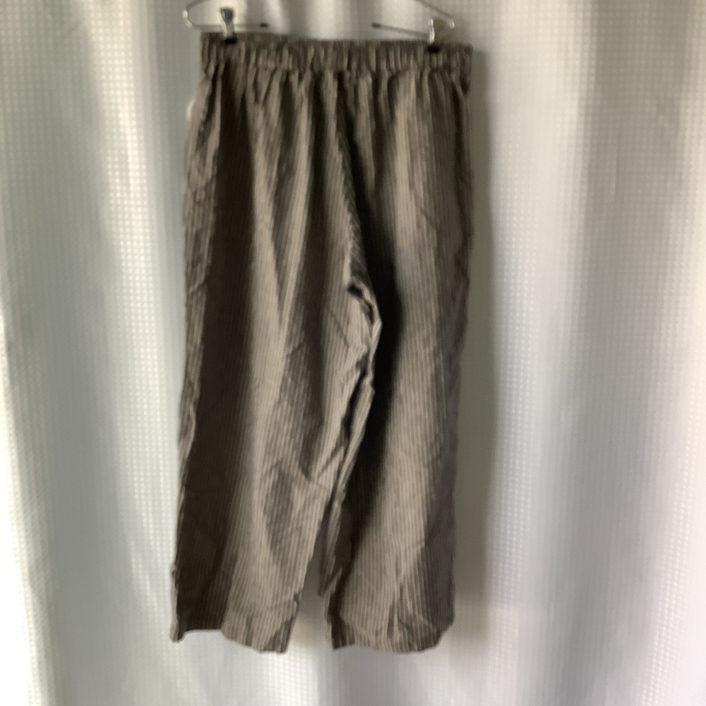 Mordemiss Linen Cotten Striped Pants Big Pockets XL Elastic Waist Pull On NWT